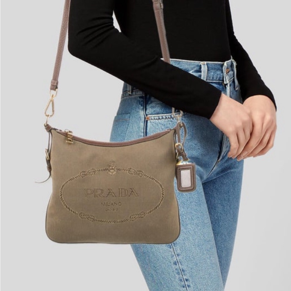 Prada Taupe Crossbody Shoulder Bag